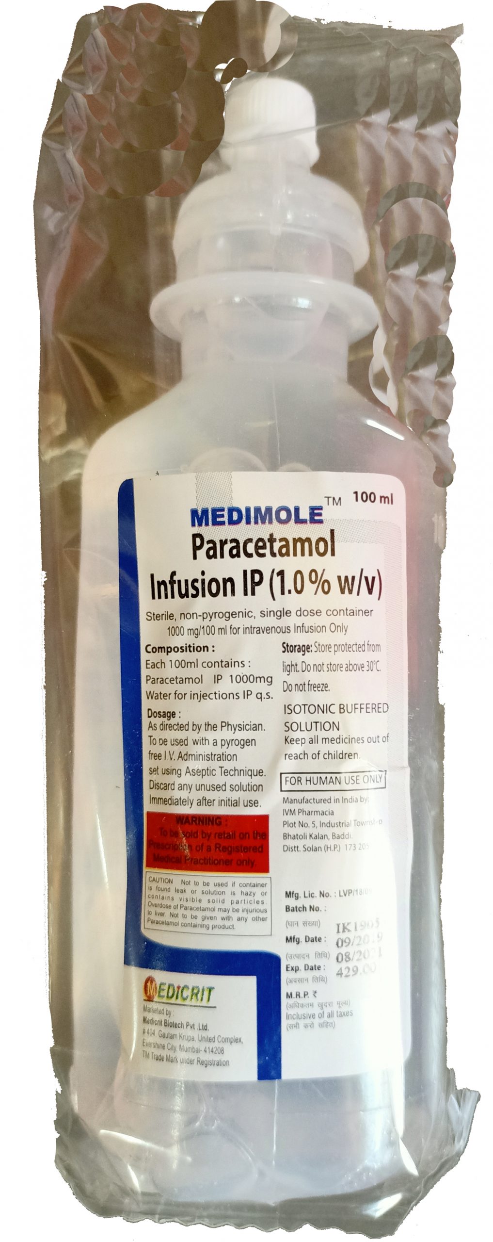 Medimole 100 ML Injection-back